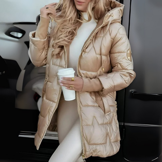 Eleganter Wintermantel Damen Regular Fit Freizeit mit Kapuze