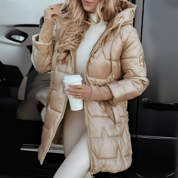 Eleganter Wintermantel Damen Regular Fit Freizeit mit Kapuze