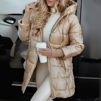 Eleganter Wintermantel Damen Regular Fit Freizeit mit Kapuze