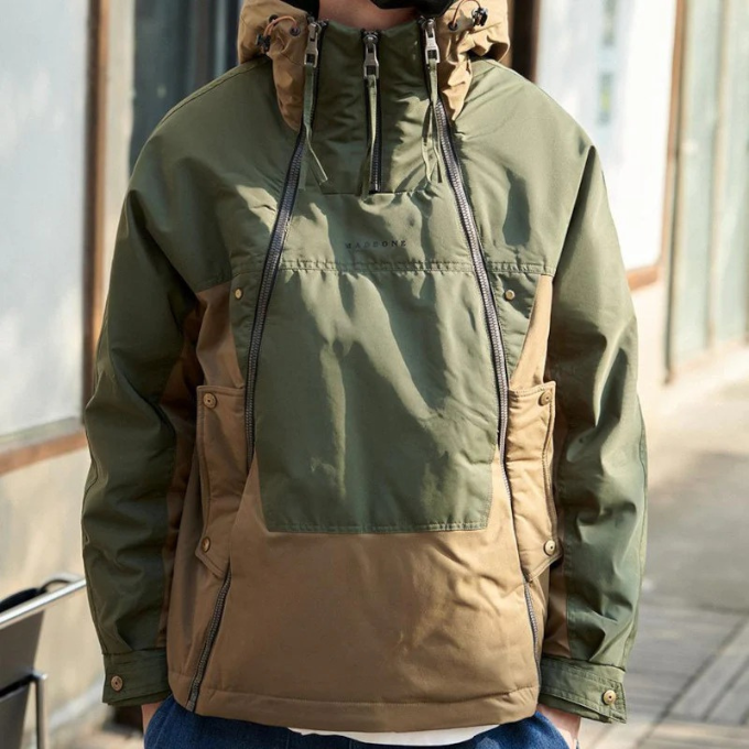 Herren Jacke Oversize mit Reißverschluss und gefüttertem Innenfutter