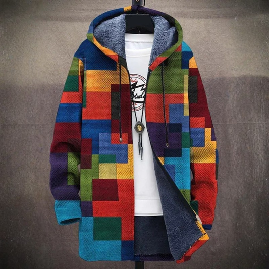 Damen Oversize Patchwork-Kapuzenjacke Freizeit Casual