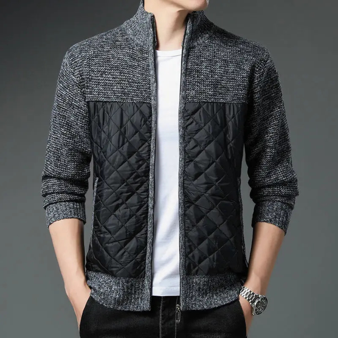 Herren Steppjacke Regular Fit mit durchgehendem Reißverschluss