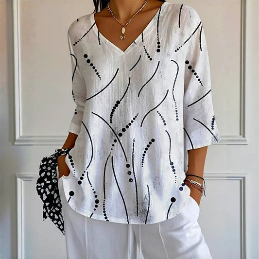 Damen Vintage T-Shirt Relaxed Fit Casual Freizeit