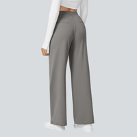 Damen Fließende Hose High Waist Regular Fit Freizeit Elegant