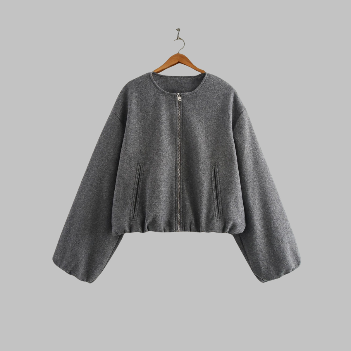 Damen Cropped Jacke Boxy Fit Freizeit leicht