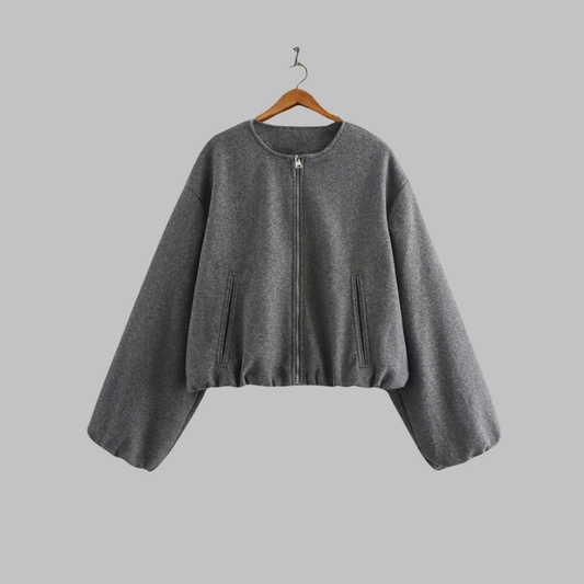Damen Cropped Jacke Boxy Fit Freizeit leicht