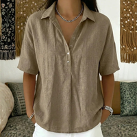 Damenbluse Regular Fit Elegant mit Knopfleiste für Alltag