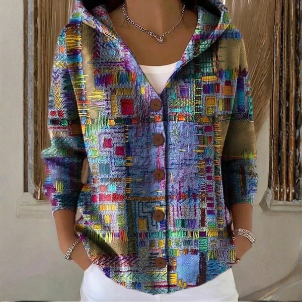 Damen Strickjacke mit Kapuze Casual Regular Fit Freizeit