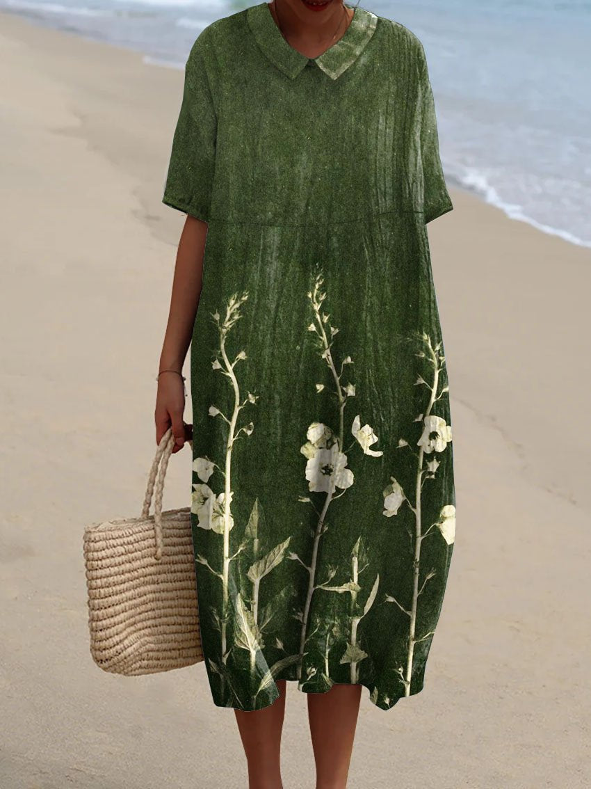 Cassandra | Sommerkleid mit V-Ausschnitt und farbenfrohem Blumenmuster | Luftig, Bequem & Feminin