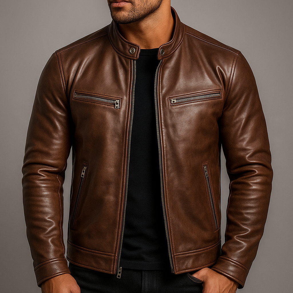 Herren Jacke Slim Fit mit Reißverschluss und taillierter Passform
