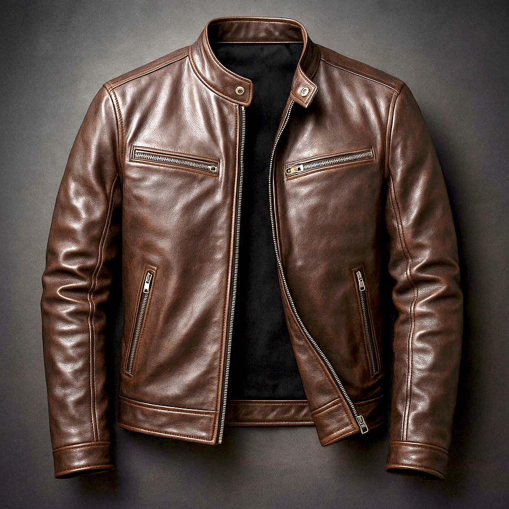 Herren Jacke Slim Fit mit Reißverschluss und taillierter Passform