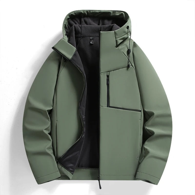 Herren Kapuzenjacke Slim Fit mit Reißverschluss und Seitentaschen