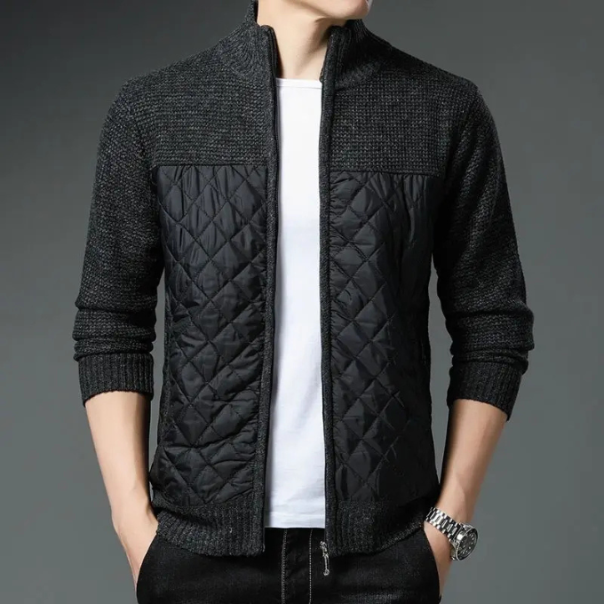 Herren Steppjacke Regular Fit mit durchgehendem Reißverschluss