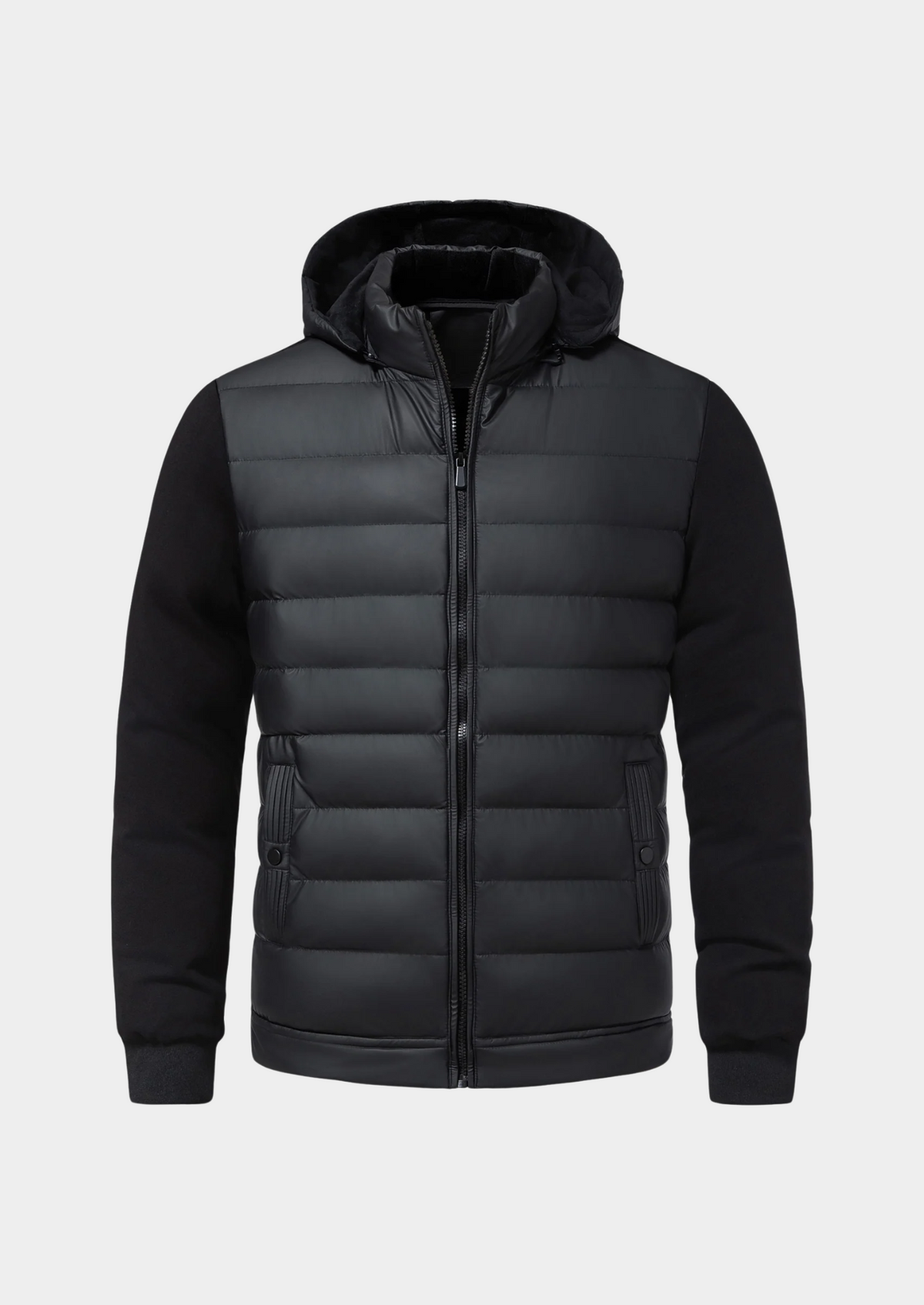 Herren Jacke Slim Fit mit Reißverschluss und abnehmbarer Kapuze