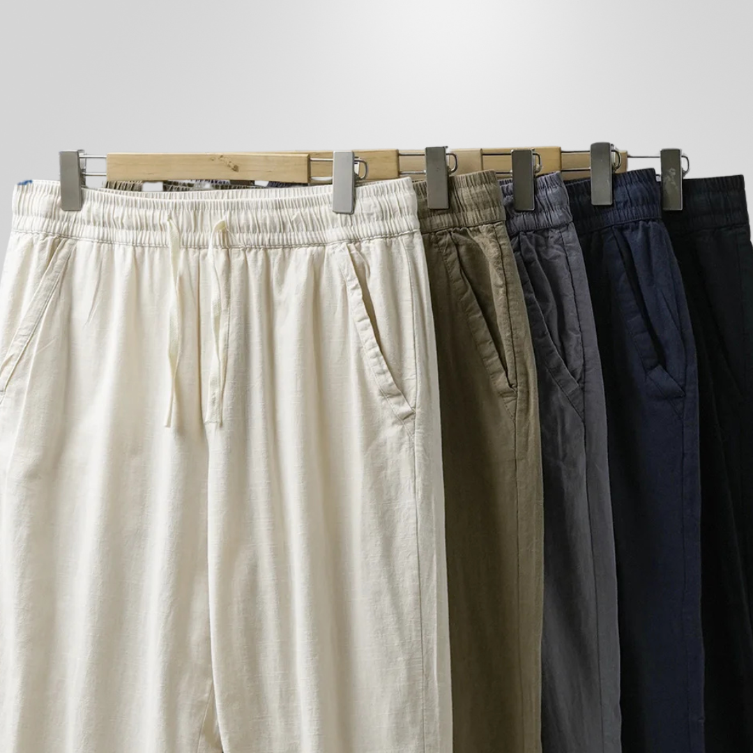 Herren Hose mit Kordelzugbund, leicht zulaufend