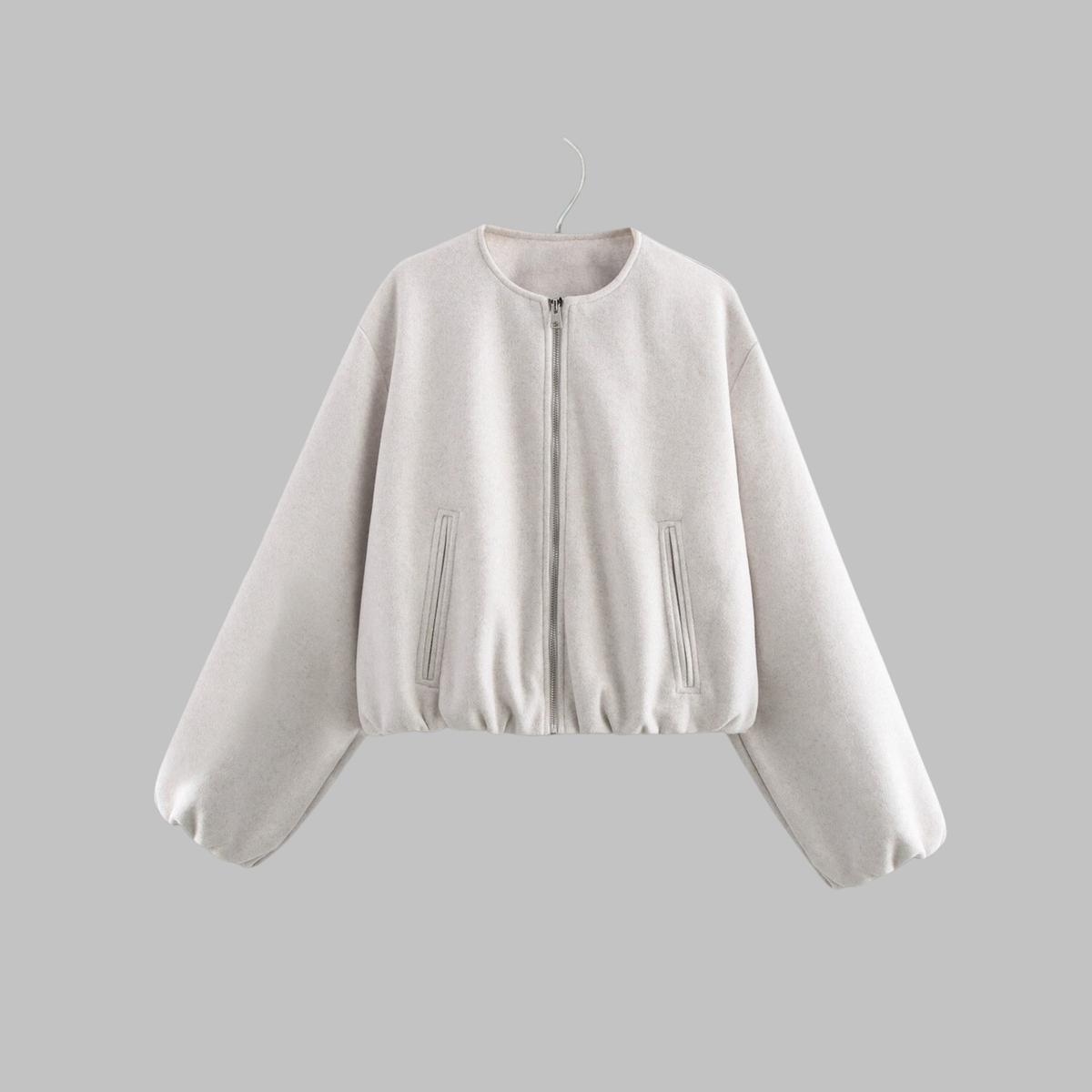 Damen Cropped Jacke Boxy Fit Freizeit leicht