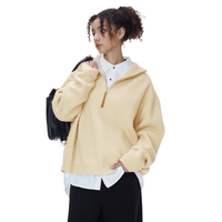 Damen Quarter-Zip Pullover Relaxed Fit mit hohem Kragen