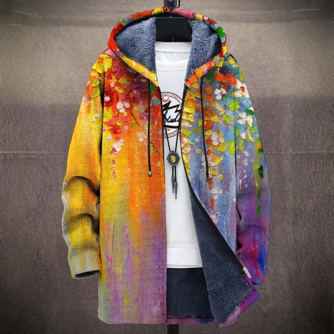 Damen Oversize Patchwork-Kapuzenjacke Freizeit Casual