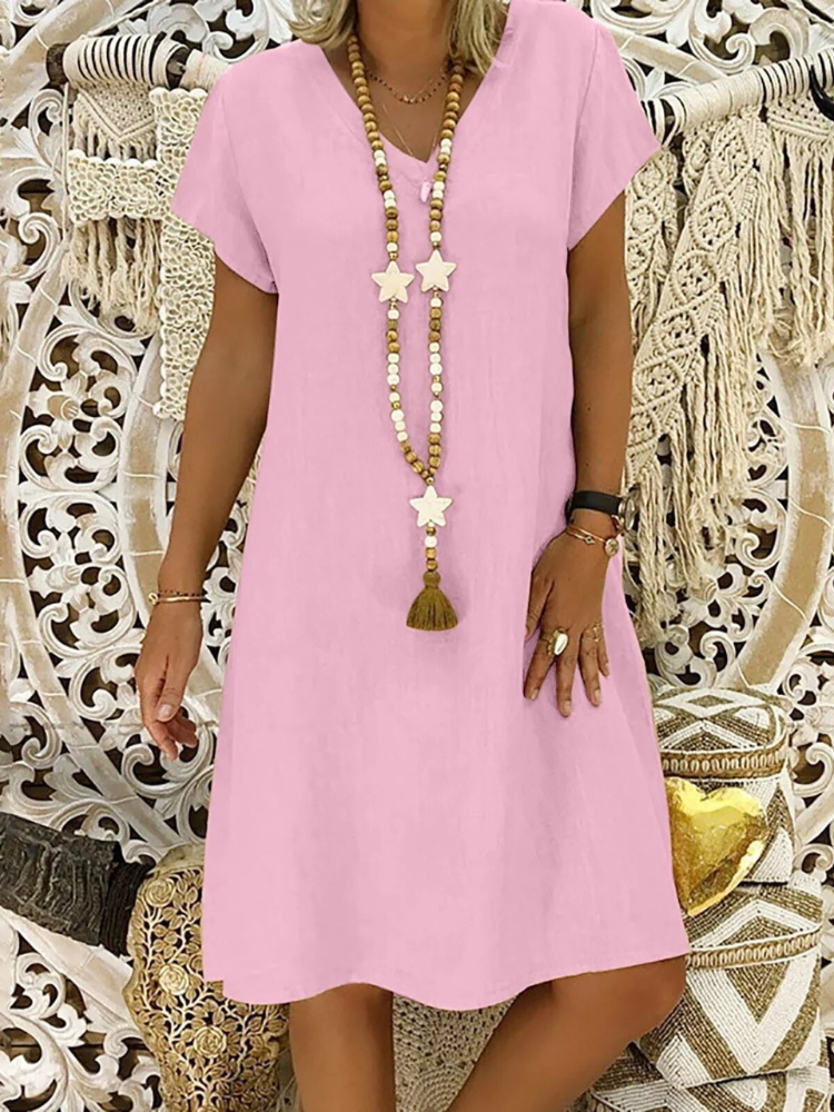 Damen Kleid Relaxed Fit Casual Locker und Bequem