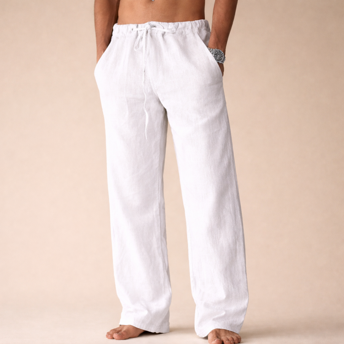 Herren Sommerhose mit Kordelzugbund und lockerer Passform
