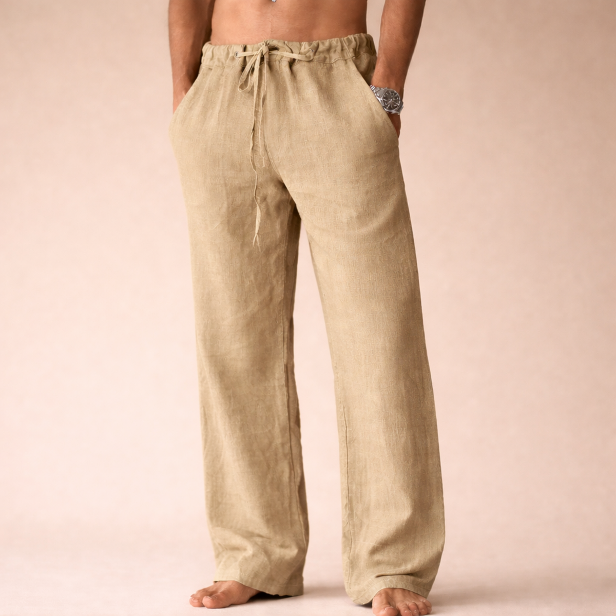 Herren Sommerhose mit Kordelzugbund und lockerer Passform