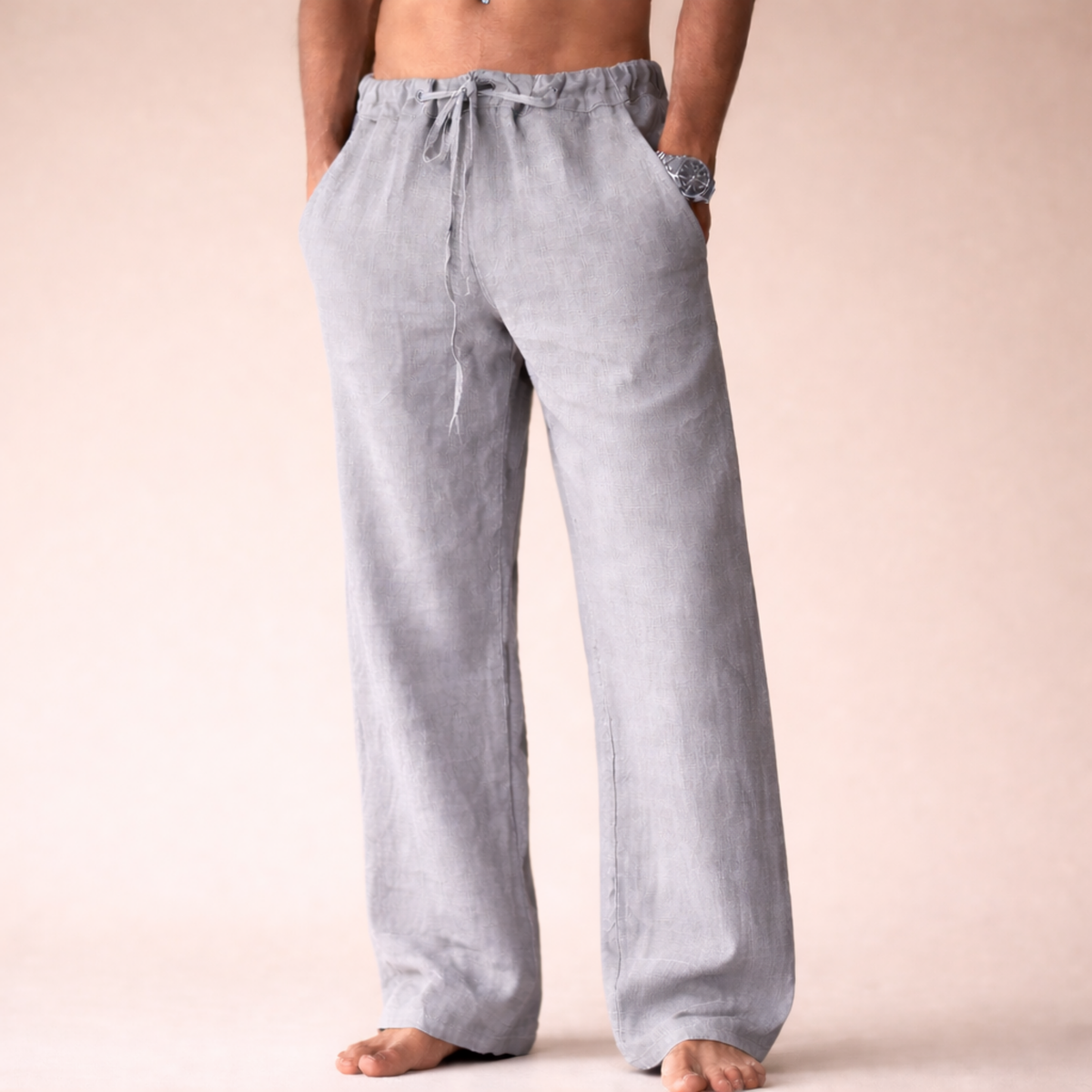 Herren Sommerhose mit Kordelzugbund und lockerer Passform