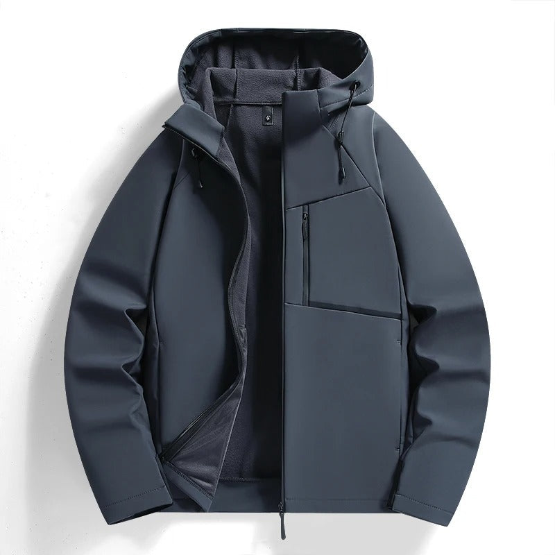 Herren Kapuzenjacke Slim Fit mit Reißverschluss und Seitentaschen