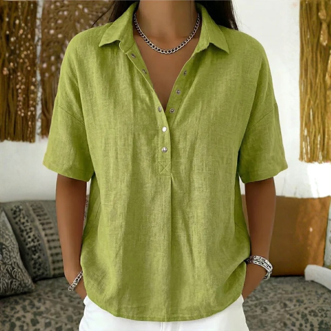 Damenbluse Regular Fit Elegant mit Knopfleiste für Alltag