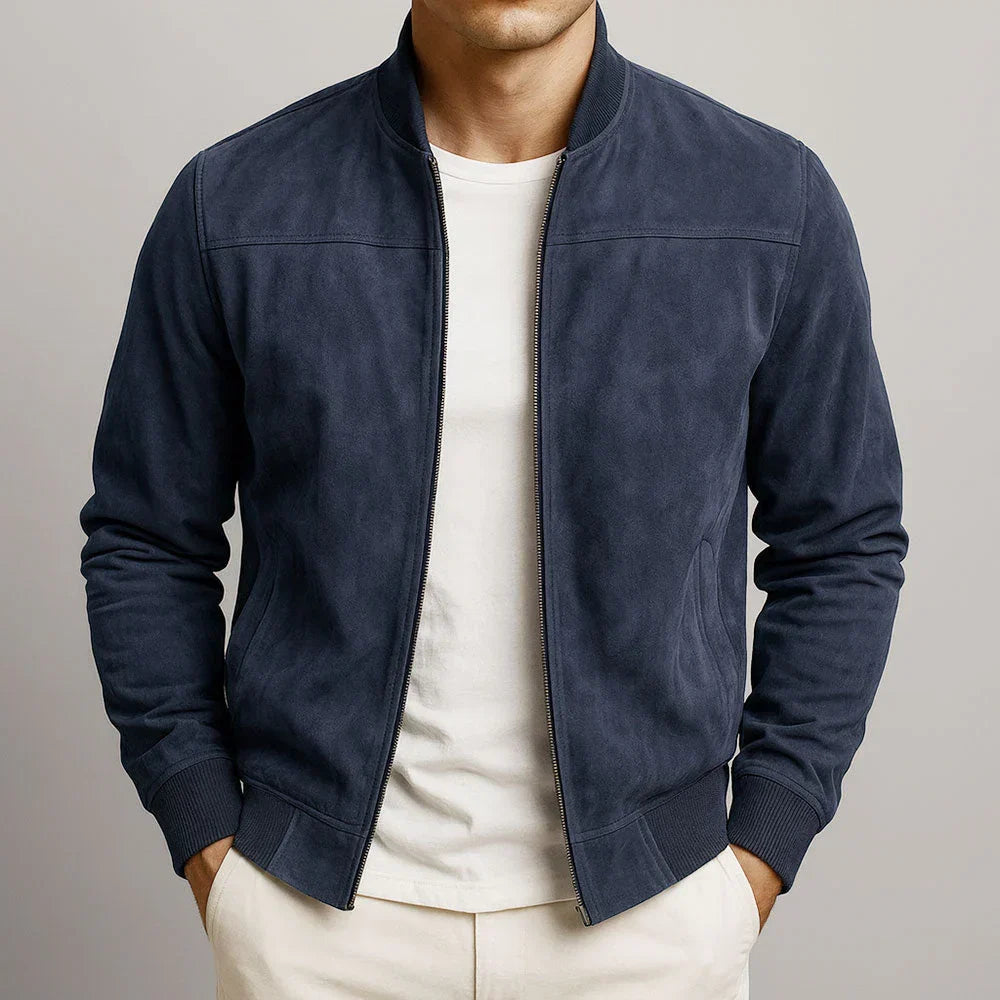Herren Slim Fit Wildlederjacke Casual zeitlos elegant