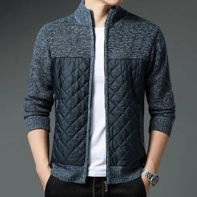 Herren Steppjacke Regular Fit mit durchgehendem Reißverschluss