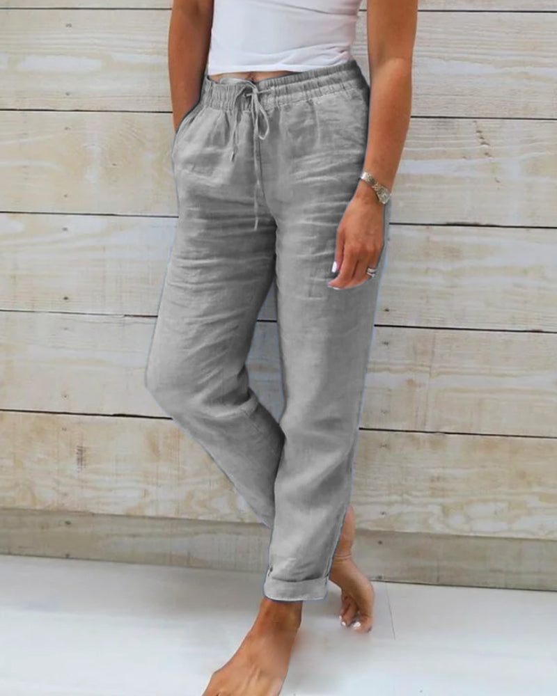 Damen Stoffhose Regular Fit Freizeit elastischer Bund