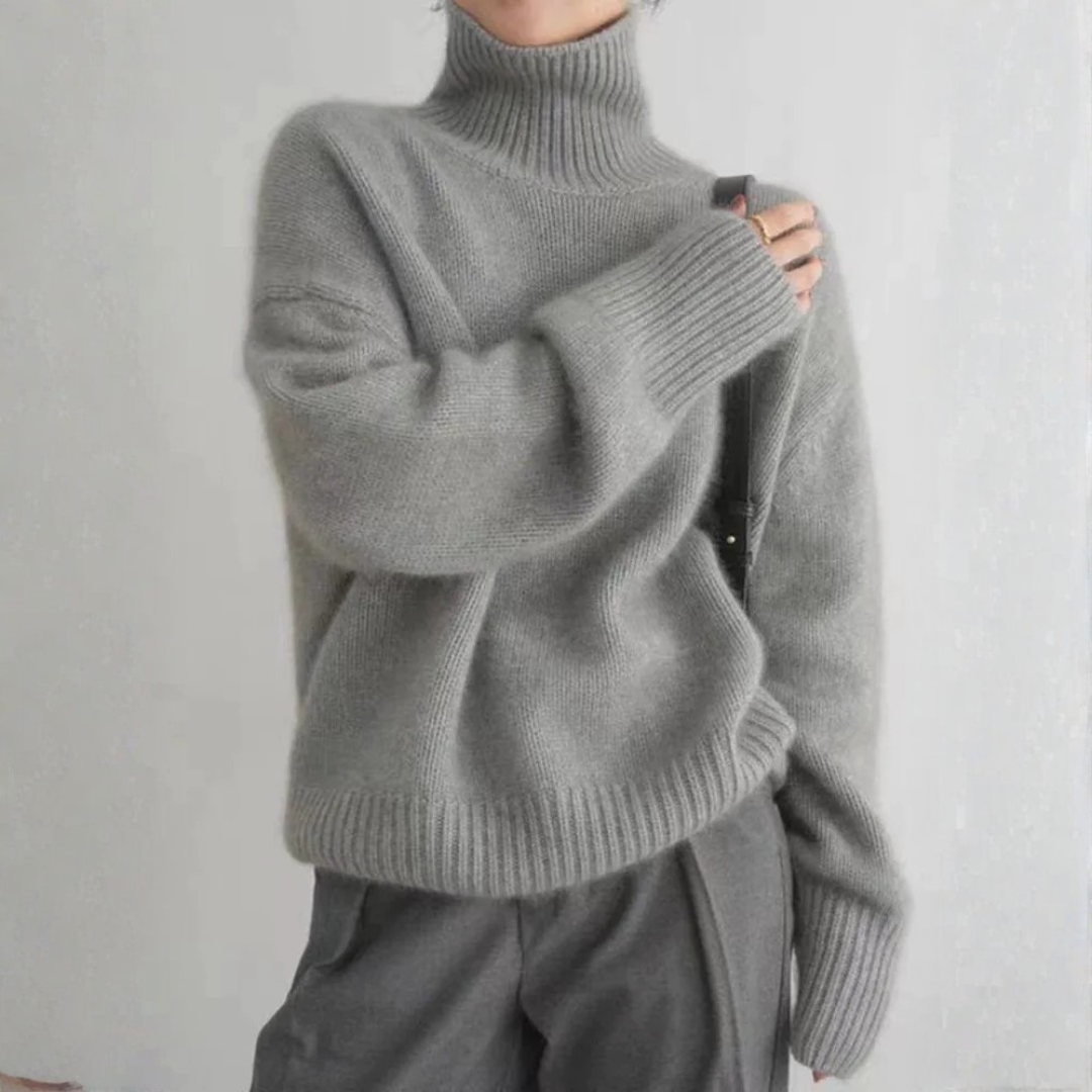Damen Rollkragenpullover Relaxed Fit mit hohem Kragen