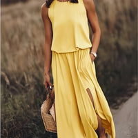 Damen Maxikleid Boho Relaxed Fit Freizeit Sommer