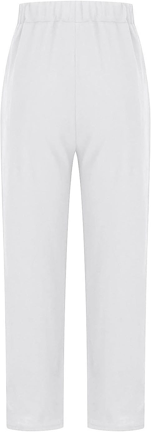 Damen Leinenhose Relaxed Fit Casual Freizeit Elegant