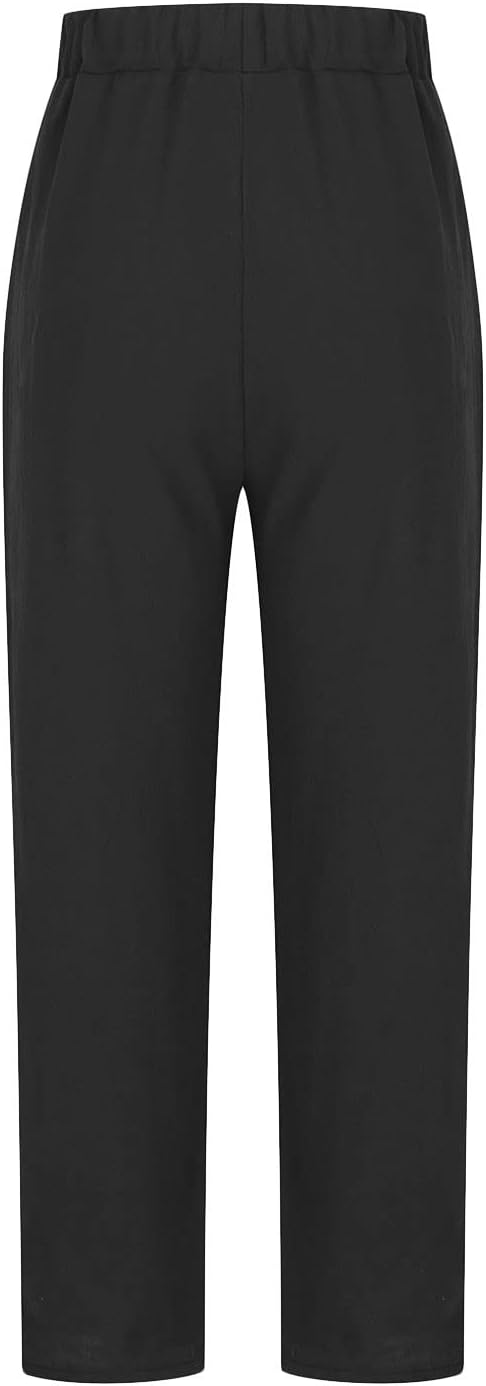 Damen Leinenhose Relaxed Fit Casual Freizeit Elegant