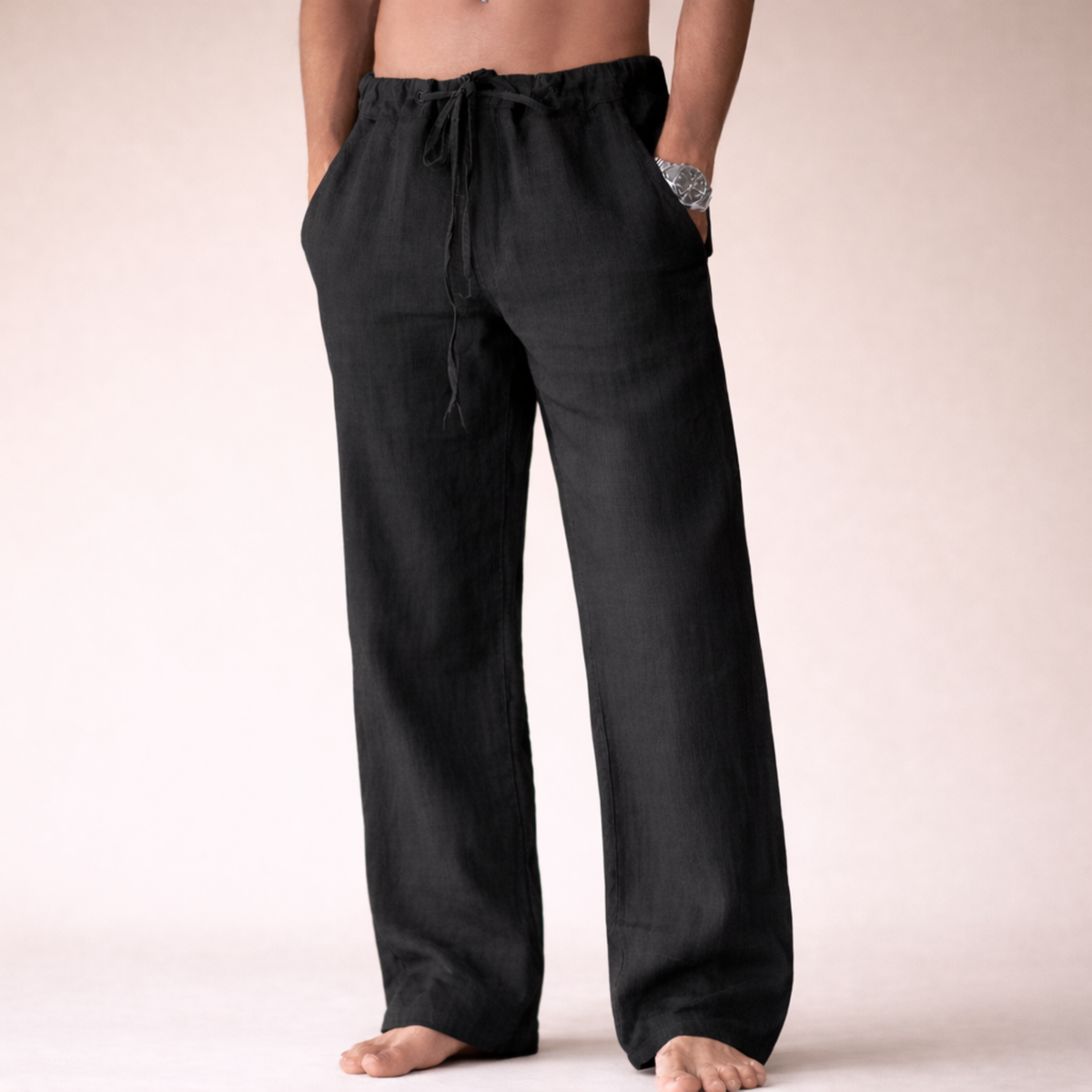 Herren Sommerhose mit Kordelzugbund und lockerer Passform