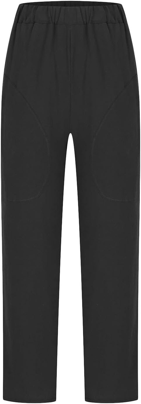 Damen Leinenhose Relaxed Fit Casual Freizeit Elegant