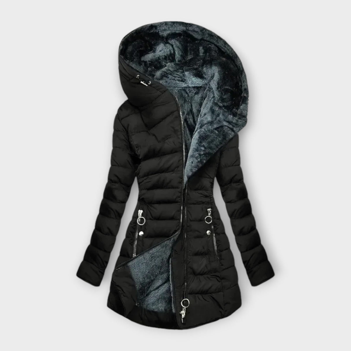 Damen Wintermantel Regular Fit Freizeit mit ökologischem Kunstfellfutter