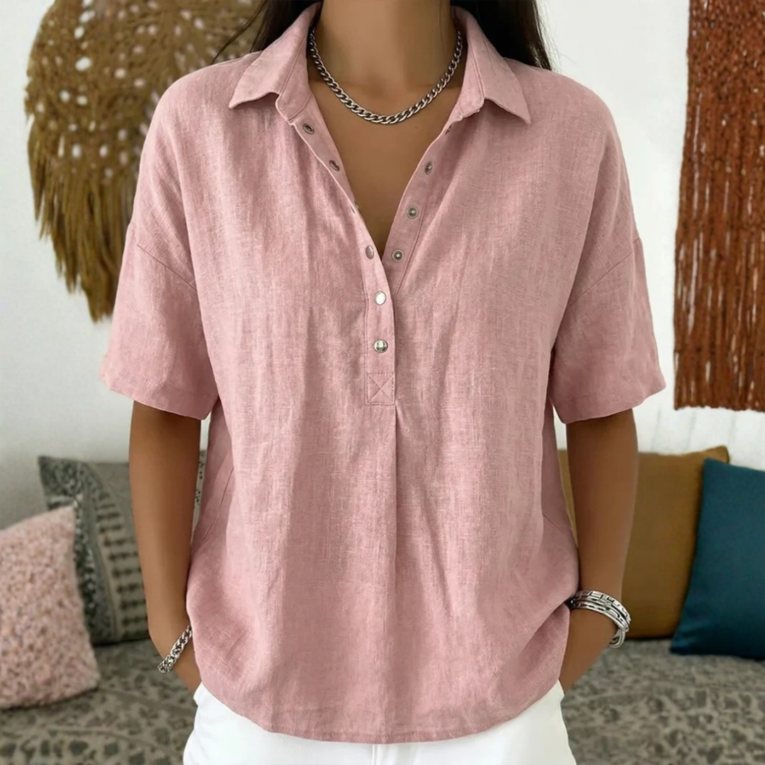 Damenbluse Regular Fit Elegant mit Knopfleiste für Alltag