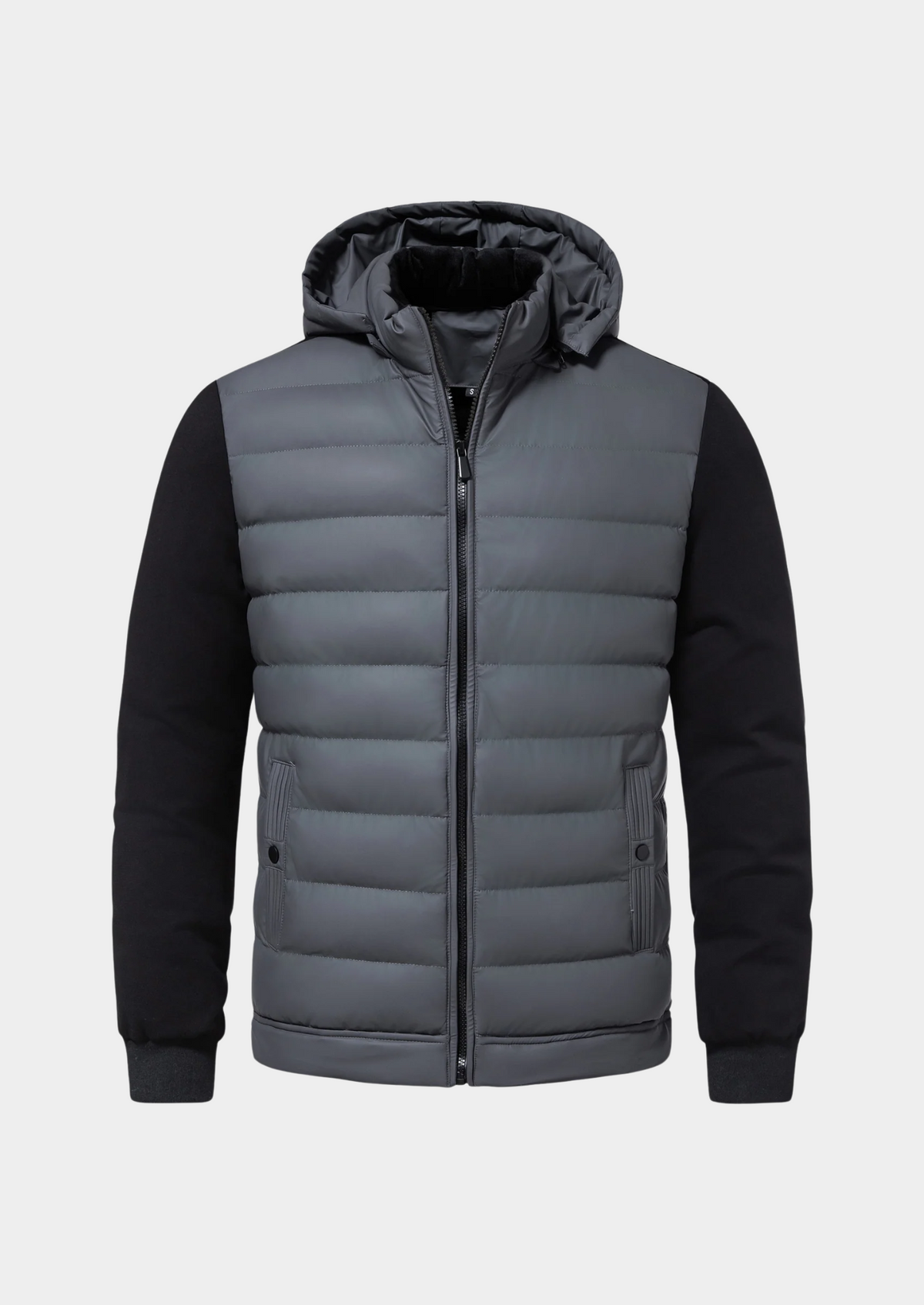 Herren Jacke Slim Fit mit Reißverschluss und abnehmbarer Kapuze
