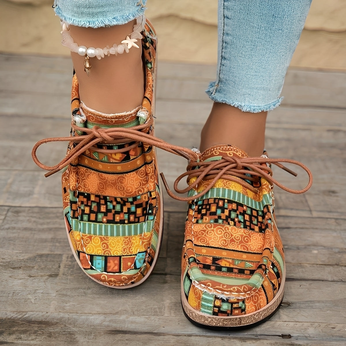 Damen Vintage Schuhe Casual Bequemer Alltag Komfort