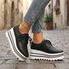 Damen Oxford-Schnürschuhe mit klobiger Plattformsohle