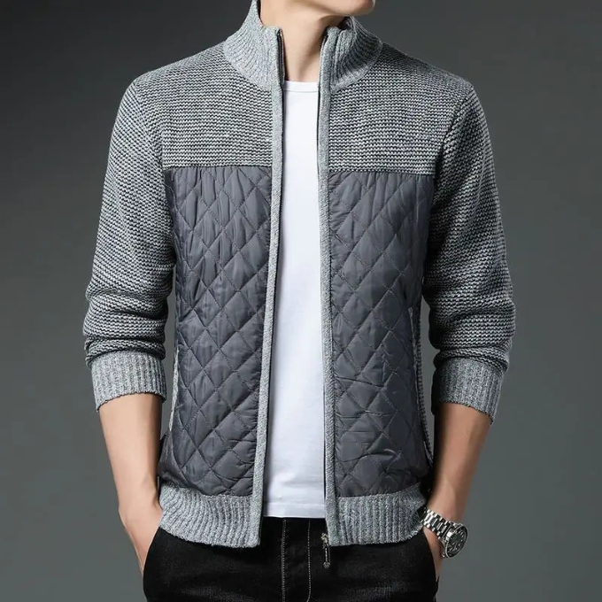 Herren Steppjacke Regular Fit mit durchgehendem Reißverschluss