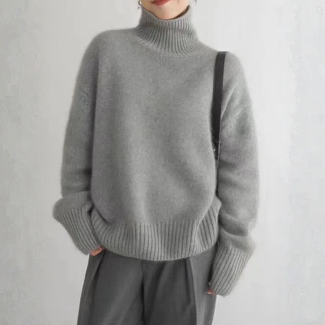 Damen Rollkragenpullover Relaxed Fit mit hohem Kragen