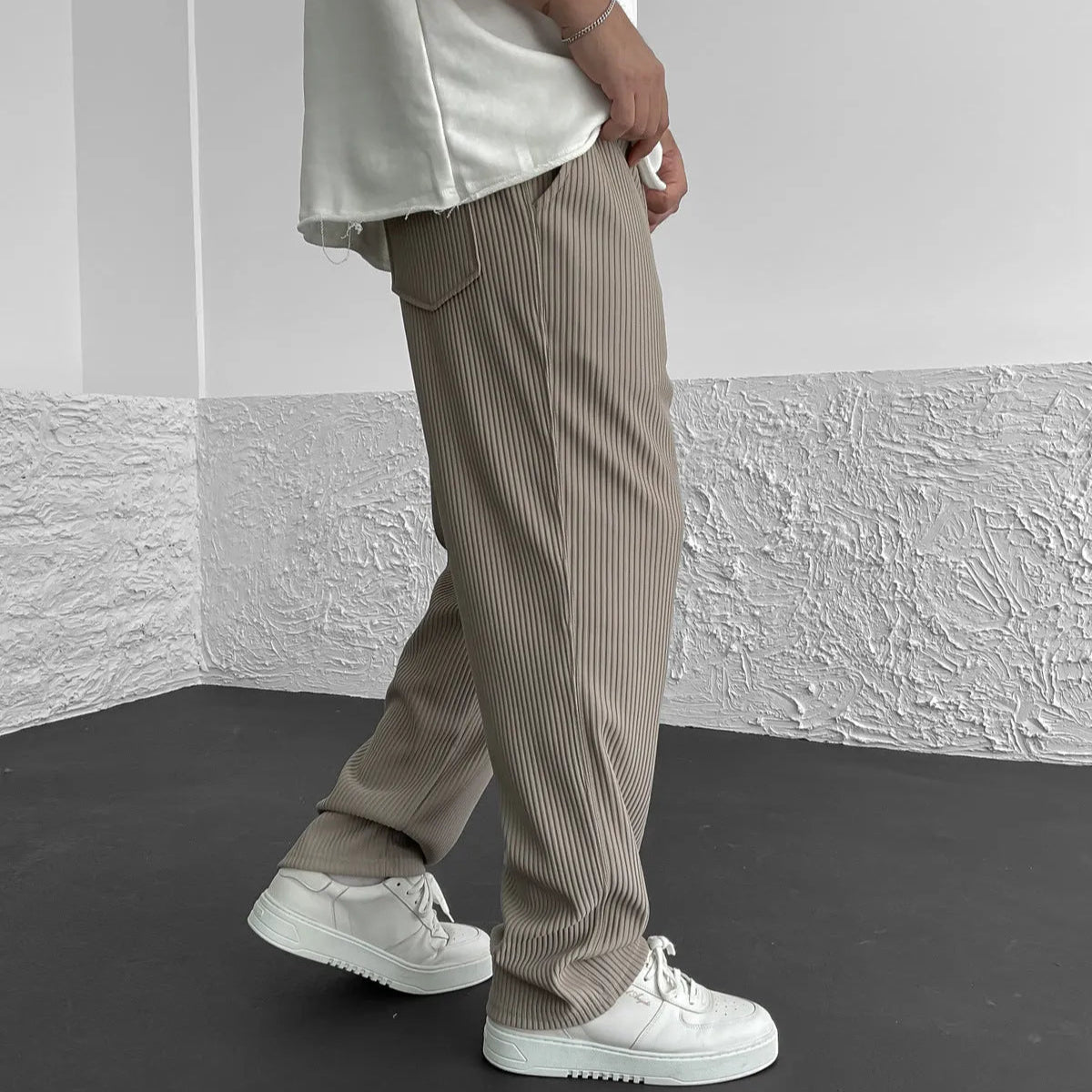 Herren Strickhose mit Kordelzugbund, entspannte Passform