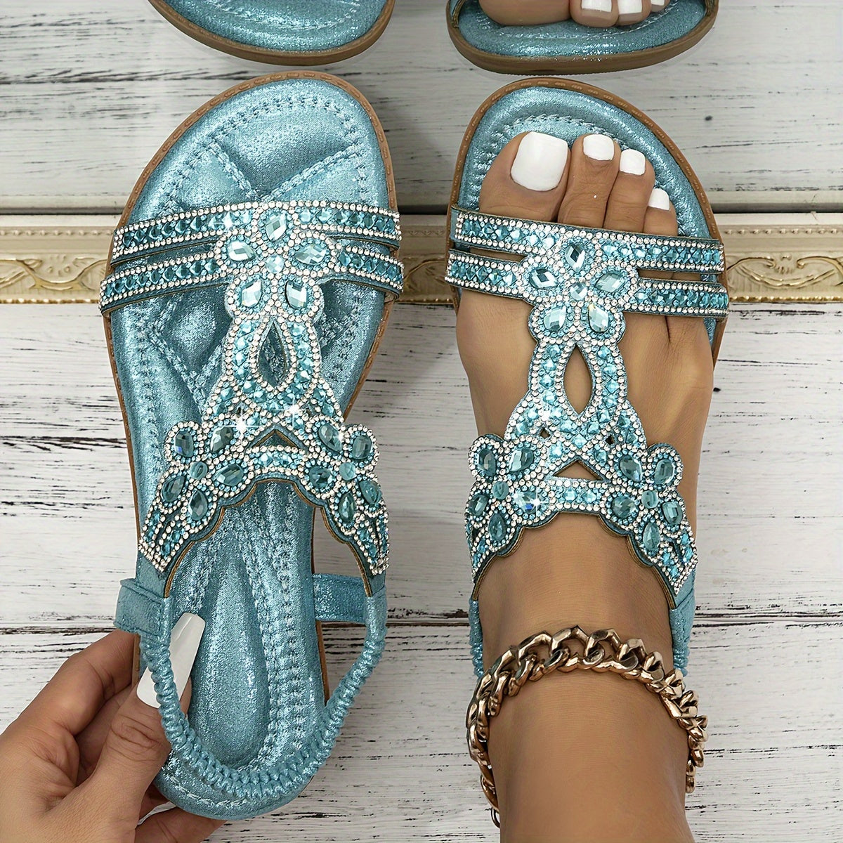 Damen Boho Sandalen  Komfort Freizeit