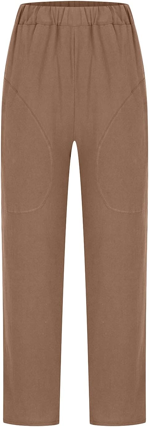 Damen Leinenhose Relaxed Fit Casual Freizeit Elegant