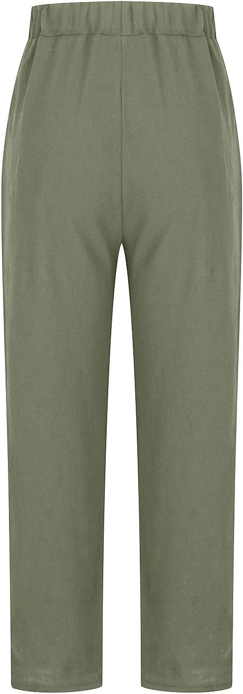 Damen Leinenhose Relaxed Fit Casual Freizeit Elegant