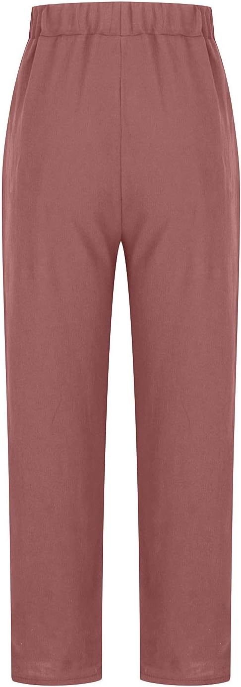 Damen Leinenhose Relaxed Fit Casual Freizeit Elegant