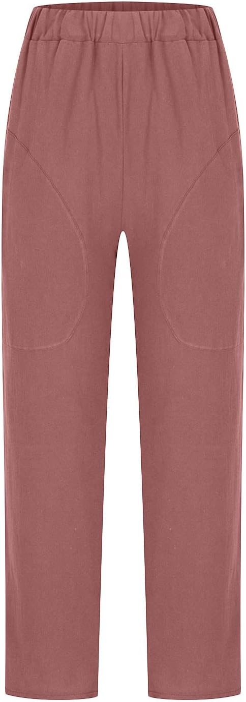 Damen Leinenhose Relaxed Fit Casual Freizeit Elegant